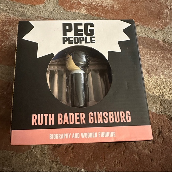 Peg People Ruth Bader Ginsburg RBG Wooden Figurine Collectible with Biography - Picture 1 of 12